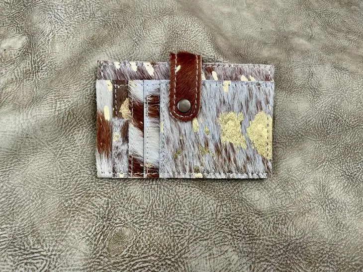 Brown Cowhide Credit Card Wallet