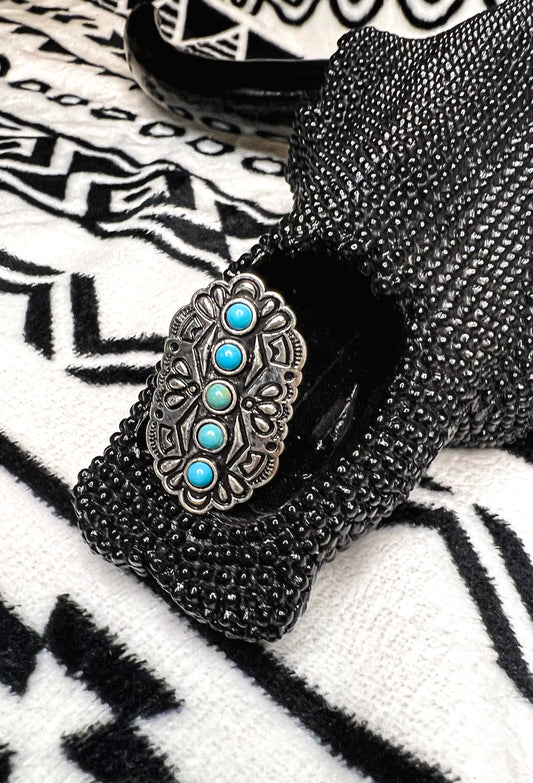 Center Stones Turquoise Cuff Ring