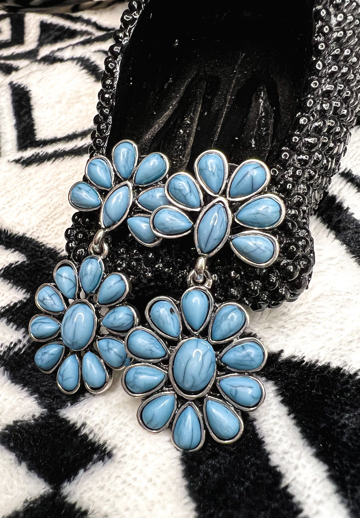 Steele Blue Drop Earrings