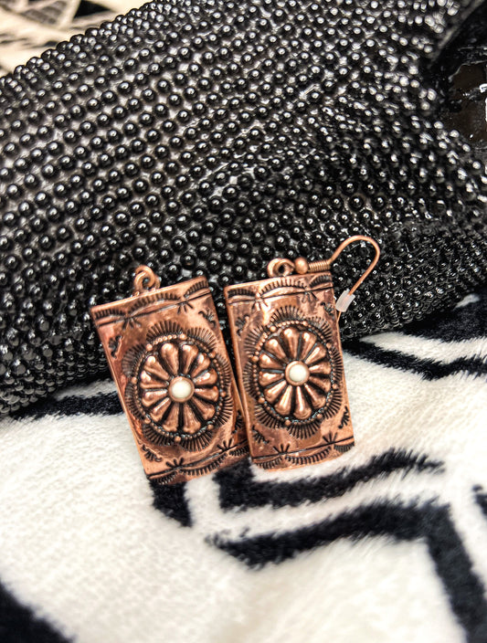 Copper Concho Earrings