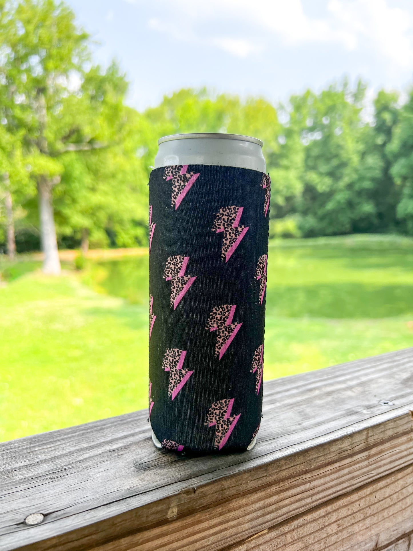 Lightning Bolt Slim Can Koozie