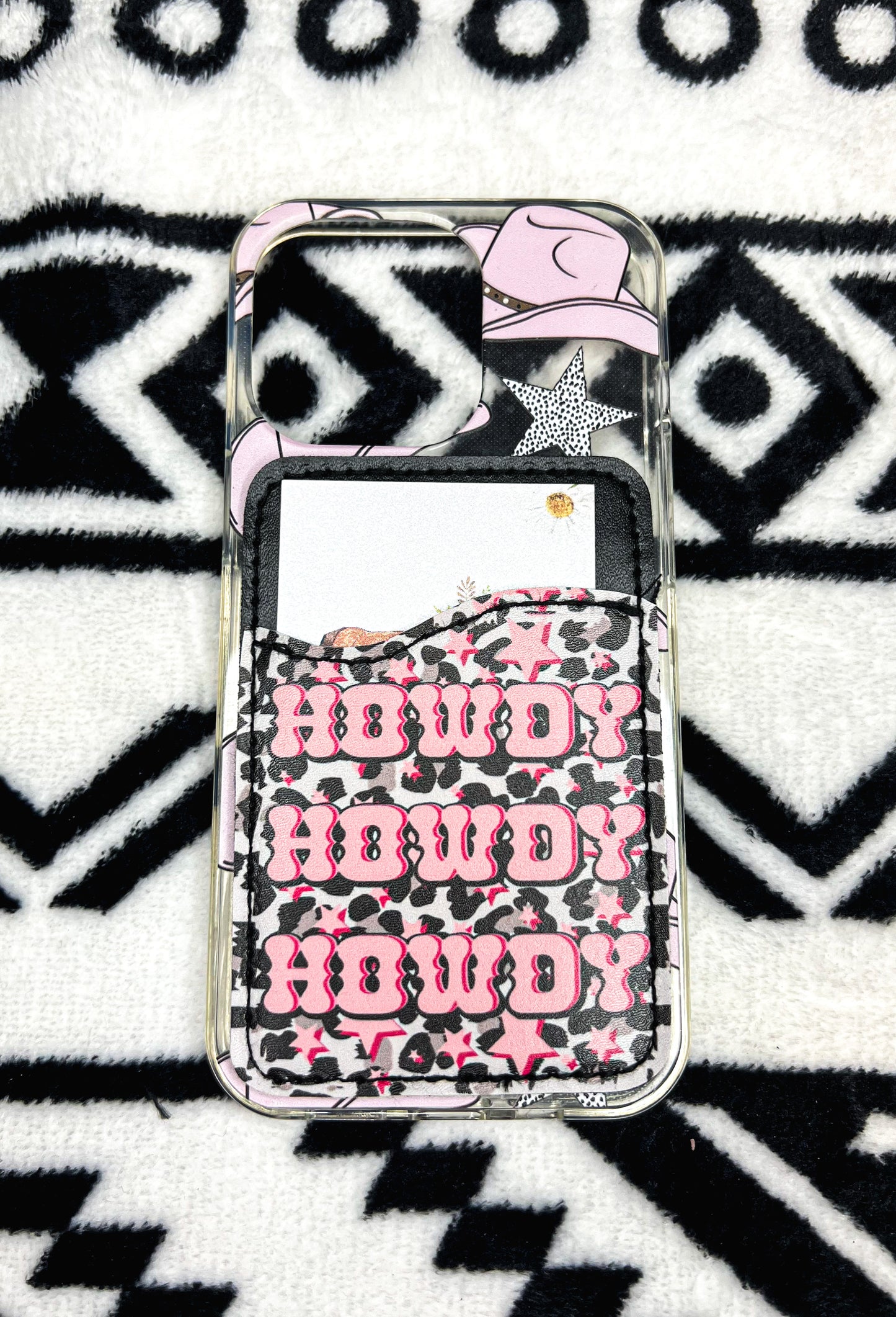 Howdy Stick on Phone Card Holder