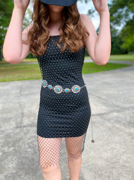 Rhinestone Mini Dress