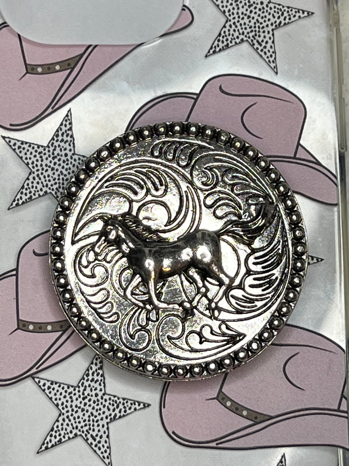 Silver Horse Concho Pop Socket