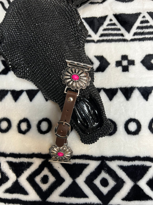 Fuchsia Concho Apple Watch Band