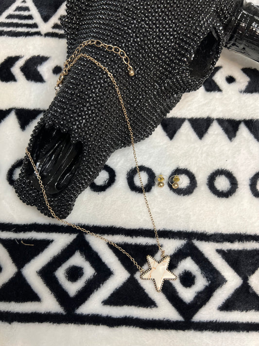 Ivory Star Necklace and Earring Set