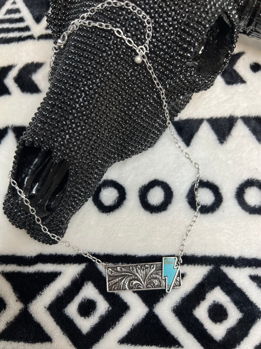 Lightning Bolt Bar Necklace