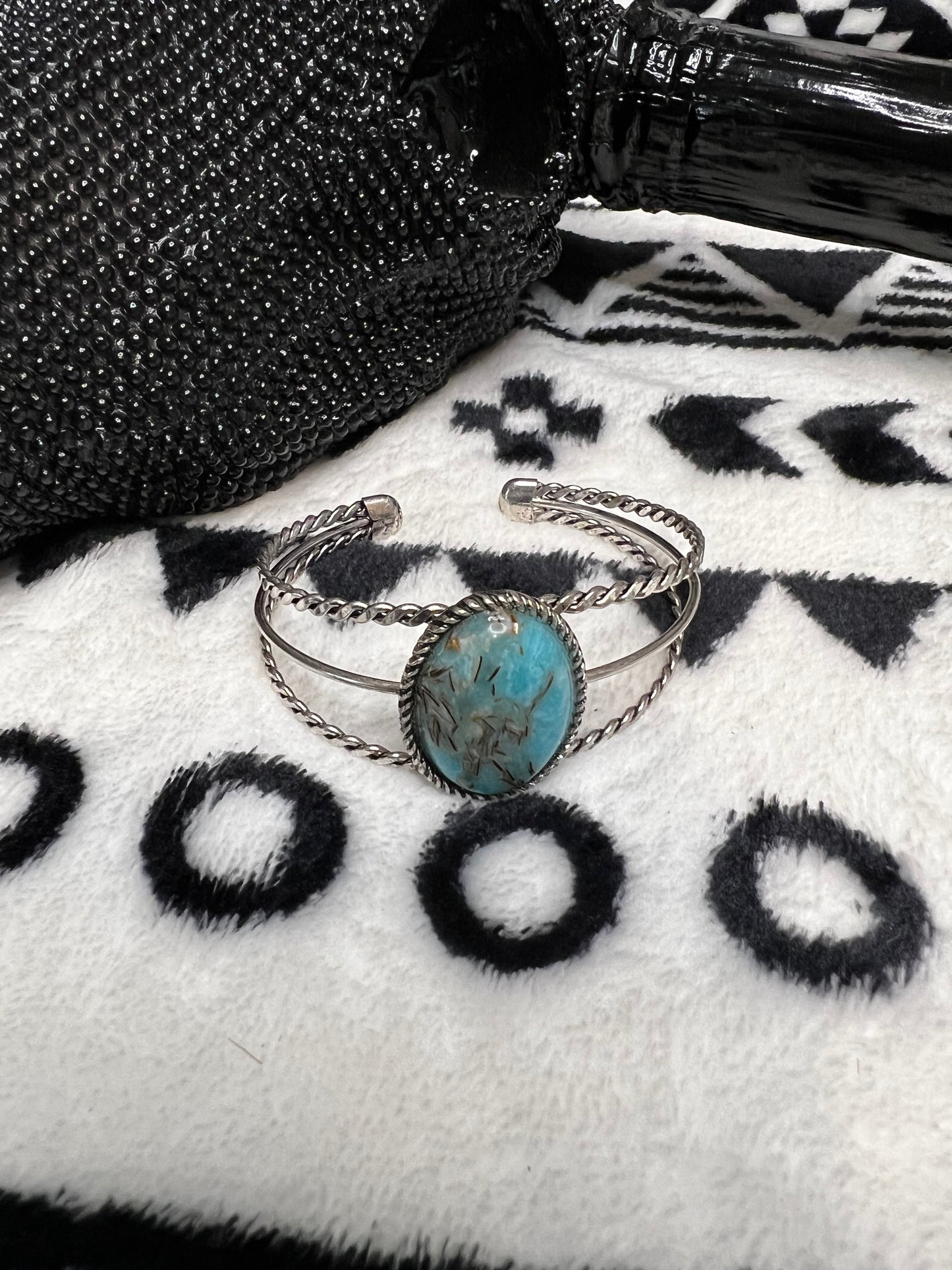 Oval Turquoise Cuff Bracelet