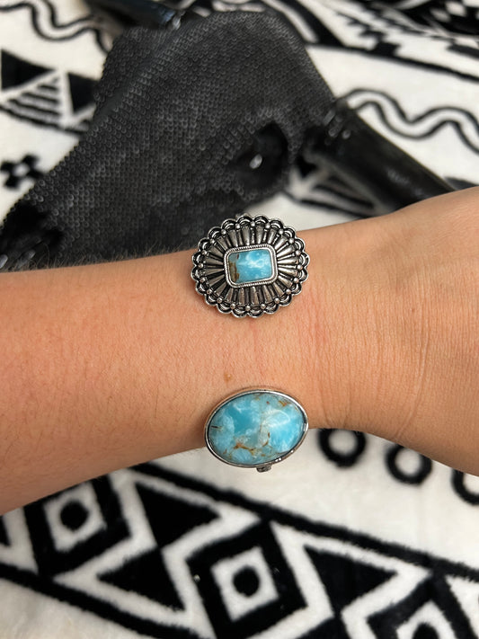 Concho and Oval Cuff Bracelet