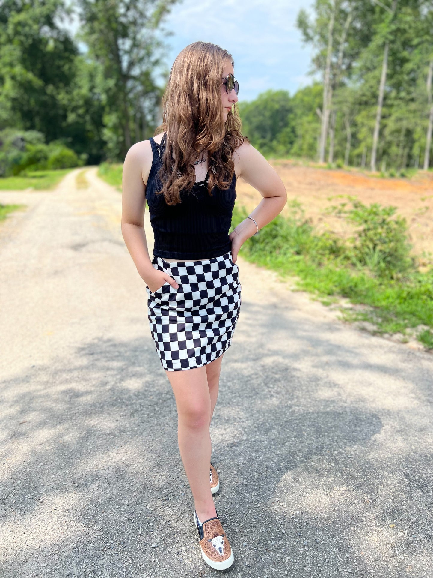 Checkered Mini Skirt