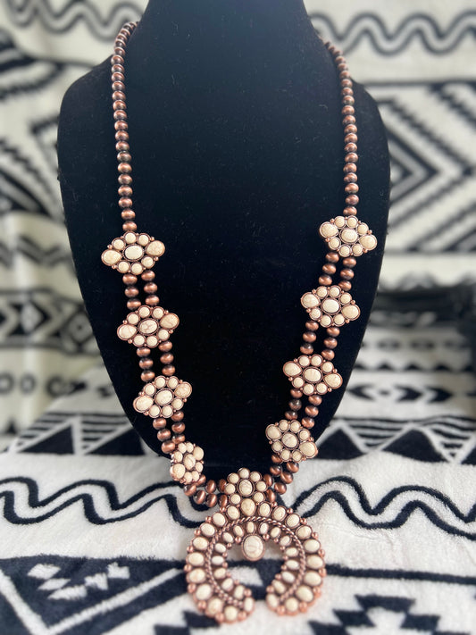 White and Coppertone Necklace