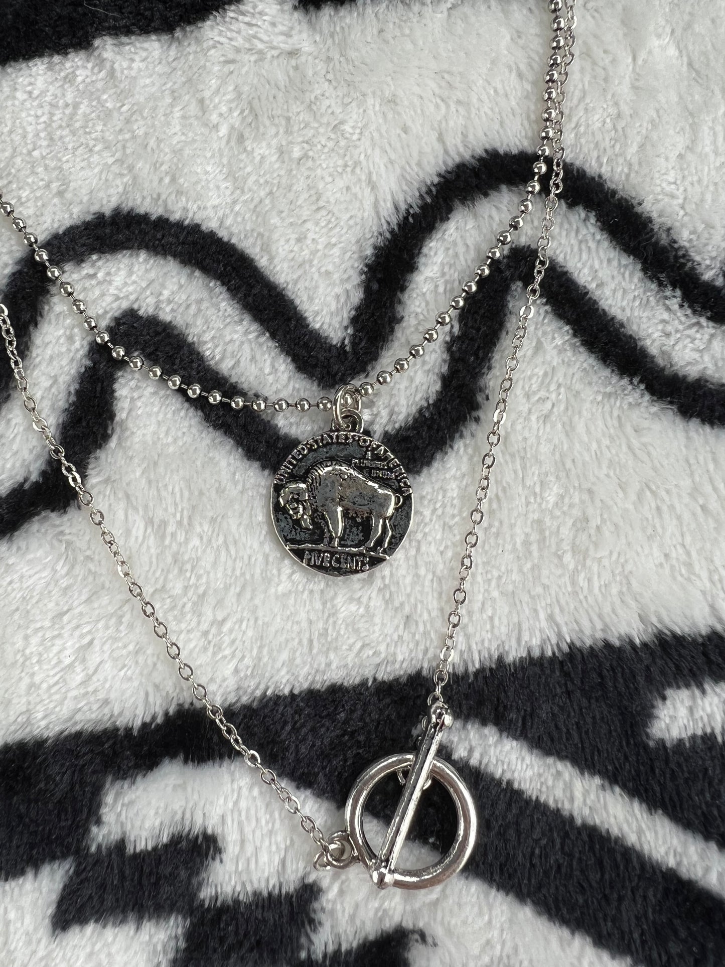 Buffalo Coin Layer Necklace