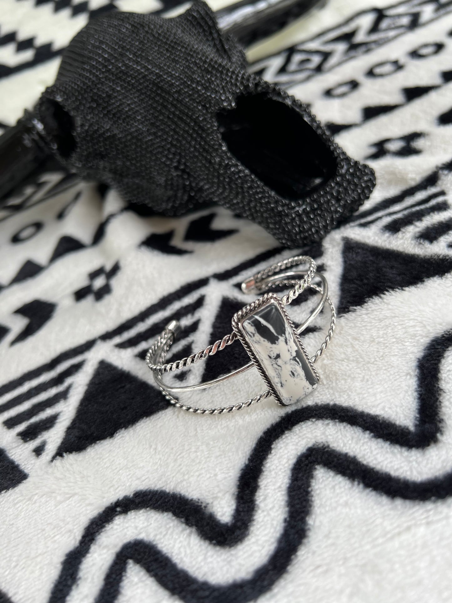 Black and White Cuff Bracelet