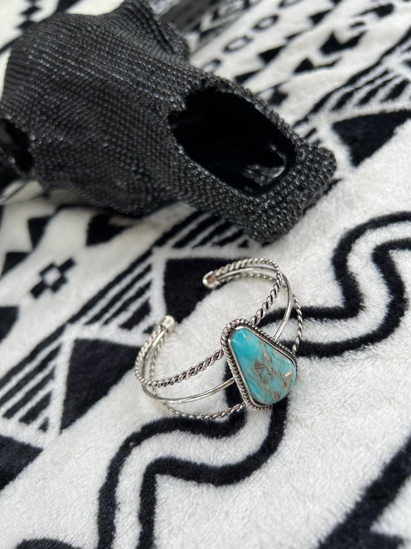 Turquoise Pear stone Cuff Bracelet