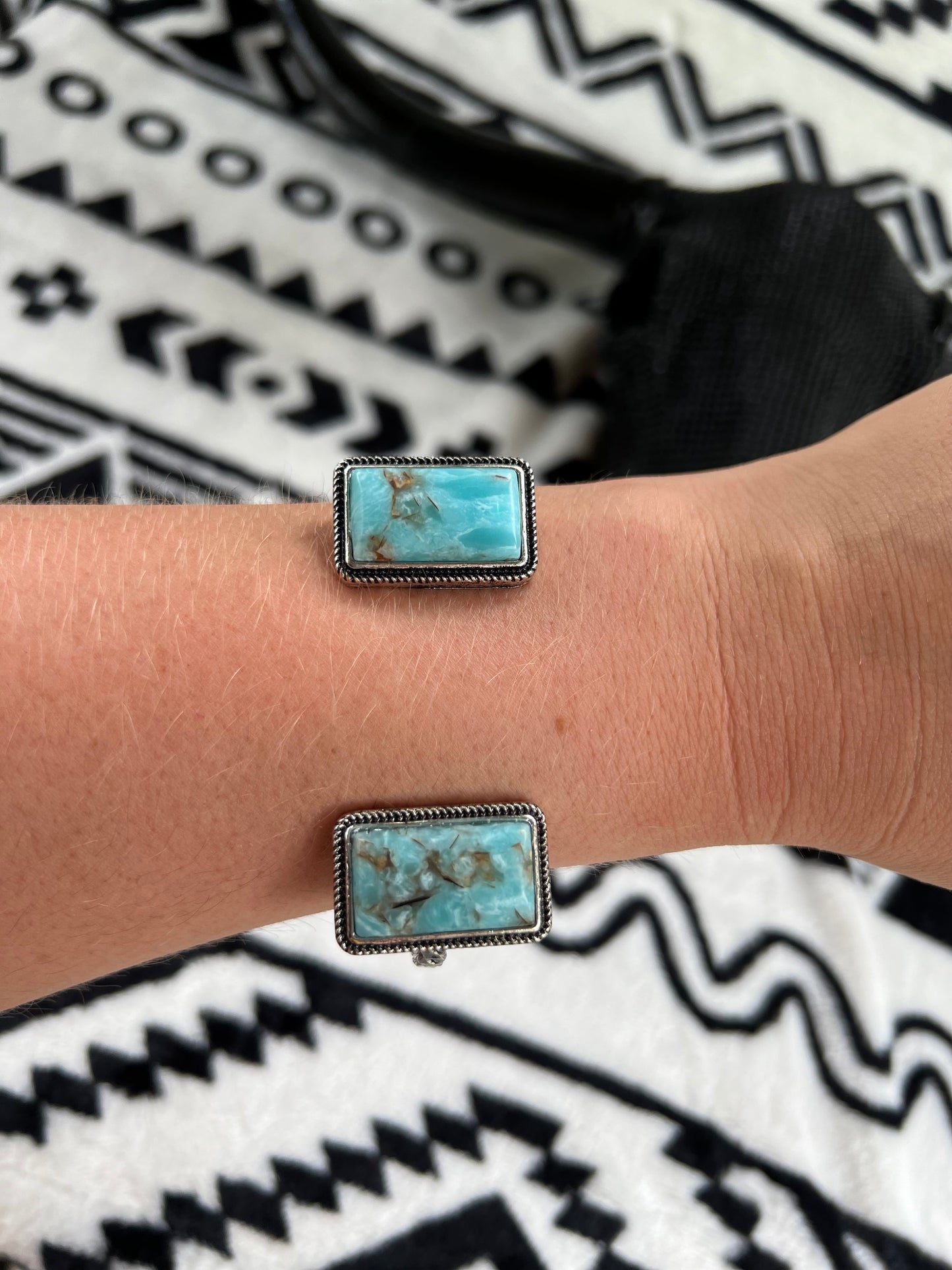 Double Turquoise Cuff Bracelet