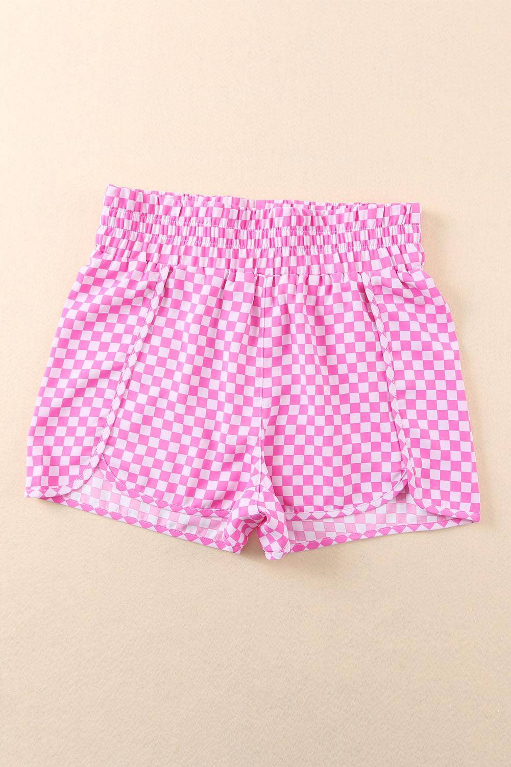 Pink Plaid Athletic Shorts