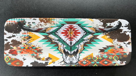 Aztec Bull Skull Slap Wrap Can Cooler